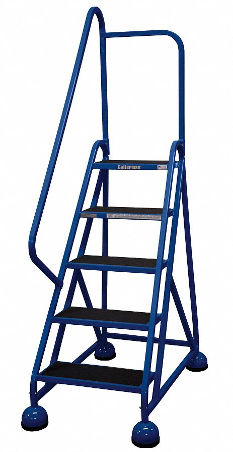 Rolling Ladder, Hndrl, Platfm 45 In H