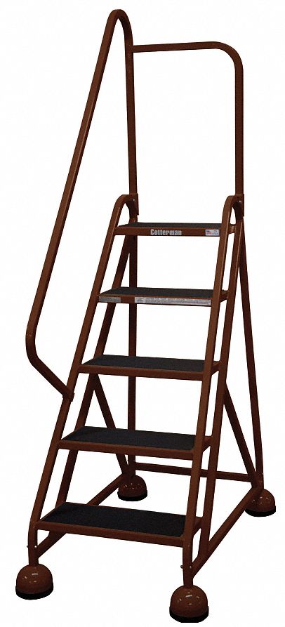 Rolling Ladder, Hndrl, Platfm 45 In H