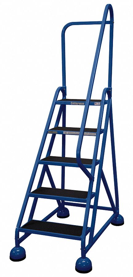 Rolling Ladder, Hndrl, Platfm 45 In H