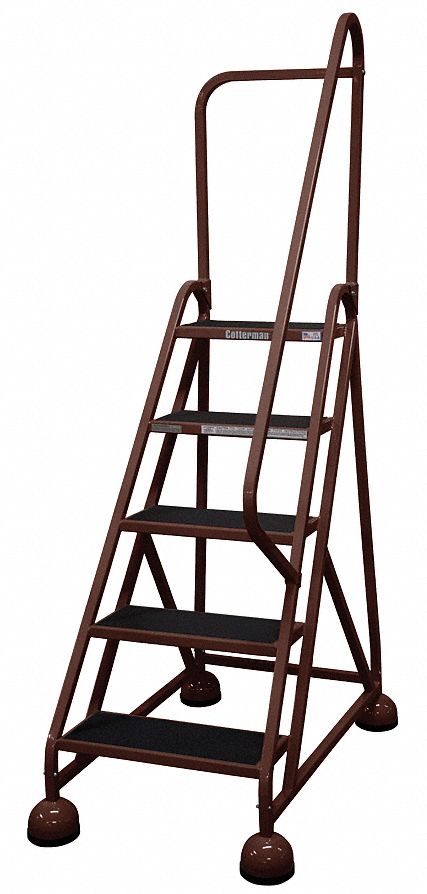 Rolling Ladder, Hndrl, Platfm 45 In H