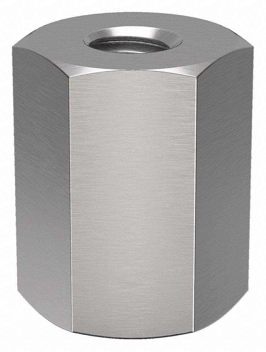 Standoff: #2-56 Thrd Sz, 1/4 in Lg, Hex, Stainless Steel, Plain, 3/16 in Hex Wd
