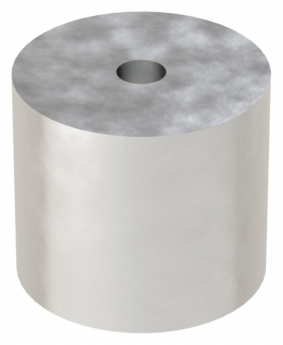 Spacer: For 5/8 in Screw Size, Aluminum, Plain, 1/2 in Overall Lg, 0.63 in Inside Dia, 10 PK