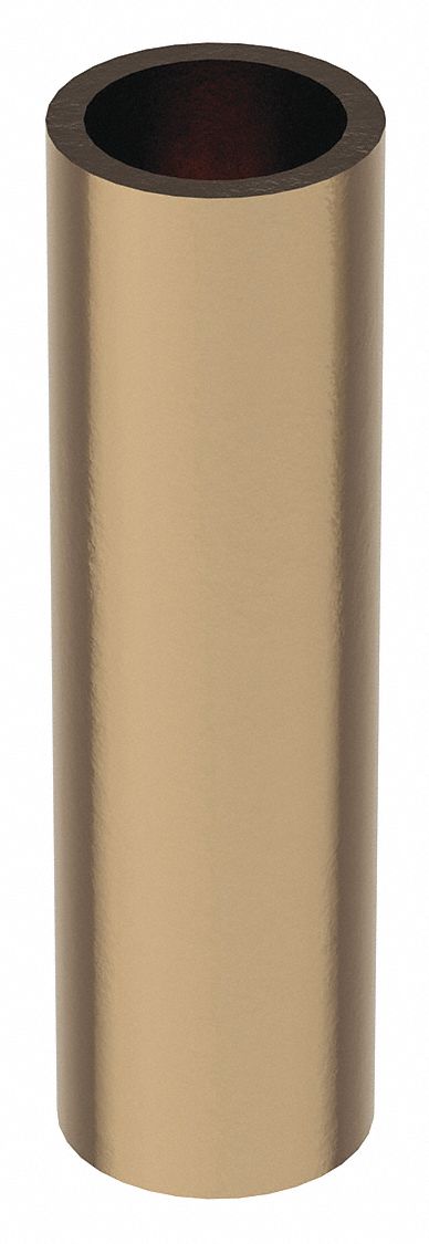 Spacer: For #6 Screw Size, Brass, Zinc Plated, 5/16 in Overall Lg, 0.14 in Inside Dia, 10 PK