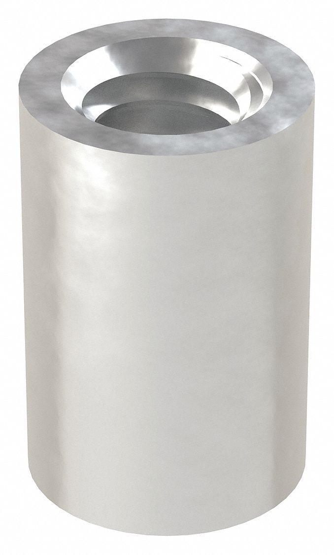 Standoff: #8-32 Thrd Sz, 3/8 in Lg, Round, Aluminum, Plain, 1/4 in Dia