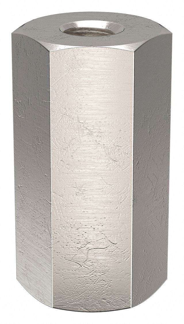 Standoff: #4-40 Thrd Sz, 1/2 in Lg, Hex, Aluminum, Plain, 1/4 in Hex Wd