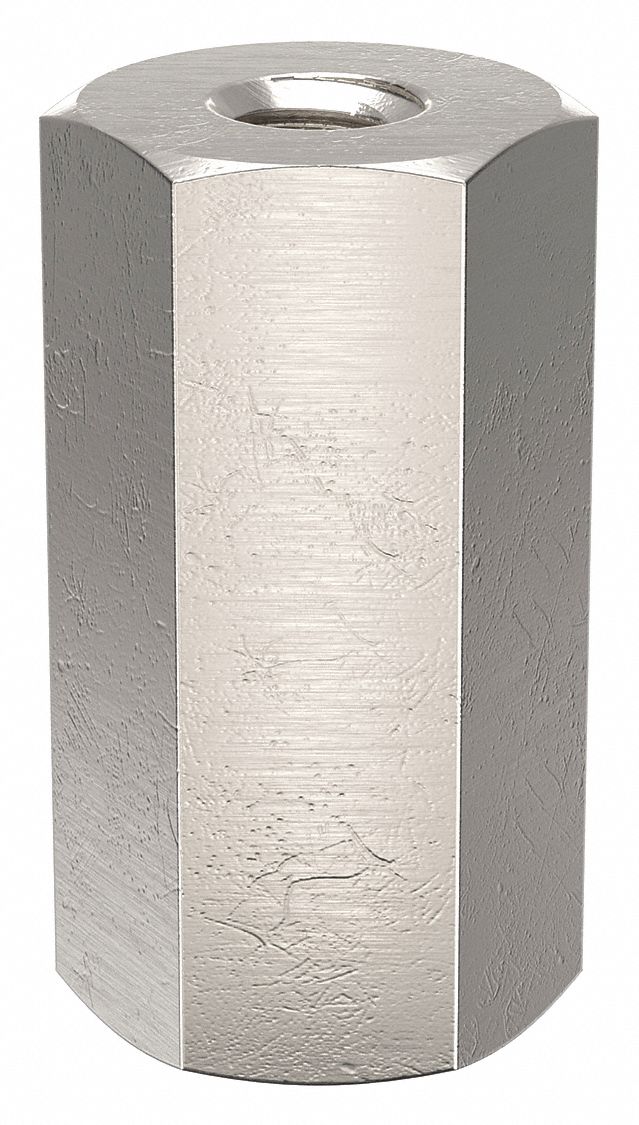 Standoff: Inch, Female x Female, Hex, Aluminum, Plain, 3/4 in Overall Lg, 10 PK