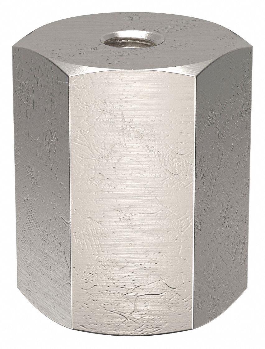 Standoff: #8-32 Thrd Sz, 3/8 in Lg, Hex, Aluminum, Plain, 3/8 in Hex Wd