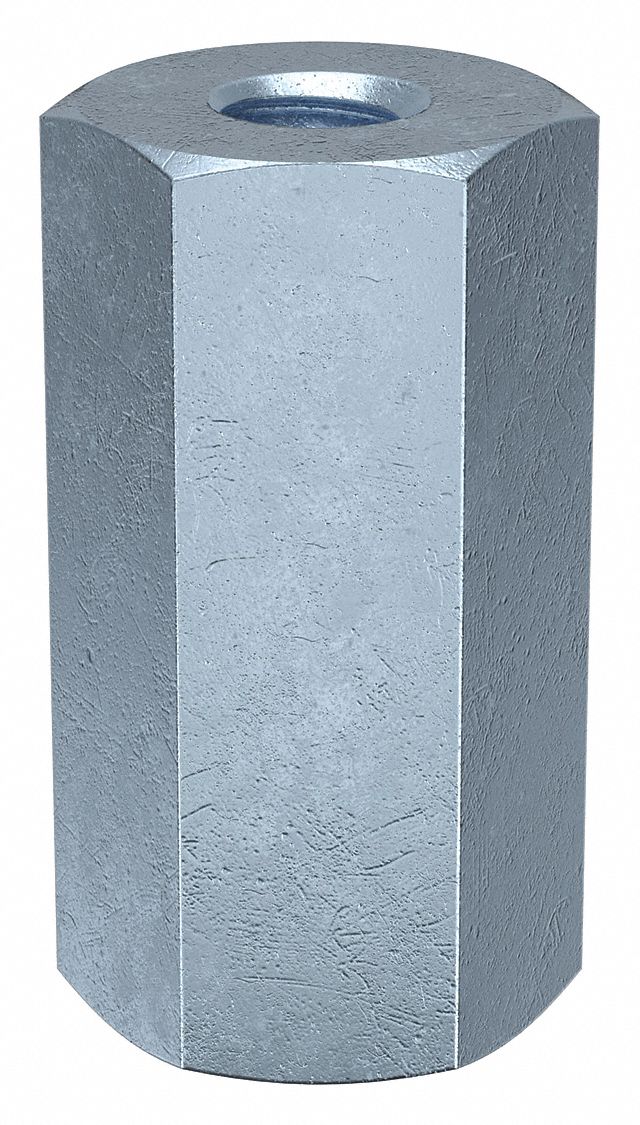 Standoff: #6-32 Thrd Sz, 1/2 in Lg, Hex, Steel, Zinc Plated, 1/4 in Hex Wd