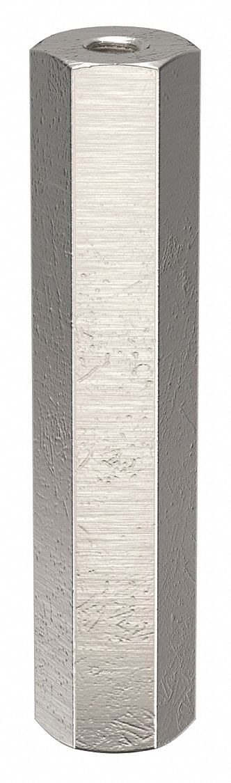 Standoff: #4-40 Thrd Sz, 1 1/4 in Lg, Hex, Aluminum, Plain, 1/4 in Hex Wd