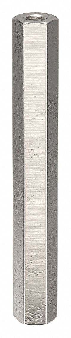 Standoff: #6-32 Thrd Sz, 2 in Lg, Hex, Aluminum, Plain, 1/4 in Hex Wd