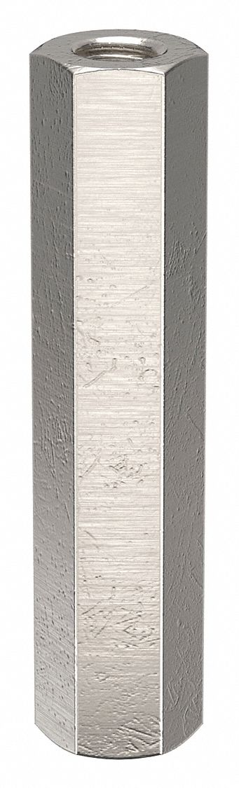Standoff: #10-32 Thrd Sz, 1 1/2 in Lg, Hex, Aluminum, Plain, 5/16 in Hex Wd