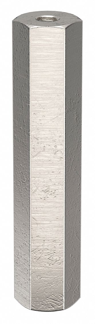 Standoff: #10-32 Thrd Sz, 2 1/2 in Lg, Hex, Aluminum, Plain, 1/2 in Hex Wd