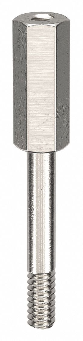 Standoff: #4-40 Thrd Sz, 1 in Lg, 3/4 in Body Lg, 1/2 in Thread Lg, 3/16 in Hex Wd, Aluminum, Plain