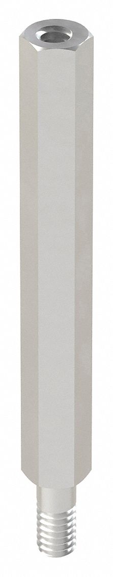 Standoff: Male x Female, 3/4 in Lg, Hex, Aluminum, Plain, 1/4 in Hex Wd, Aluminum, Aluminum, 10 PK