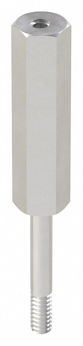 Standoff: #4-40 Thrd Sz, 2 in Lg, 1 1/4 in Body Lg, 1 in Thread Lg, 1/4 in Hex Wd, Aluminum, Plain