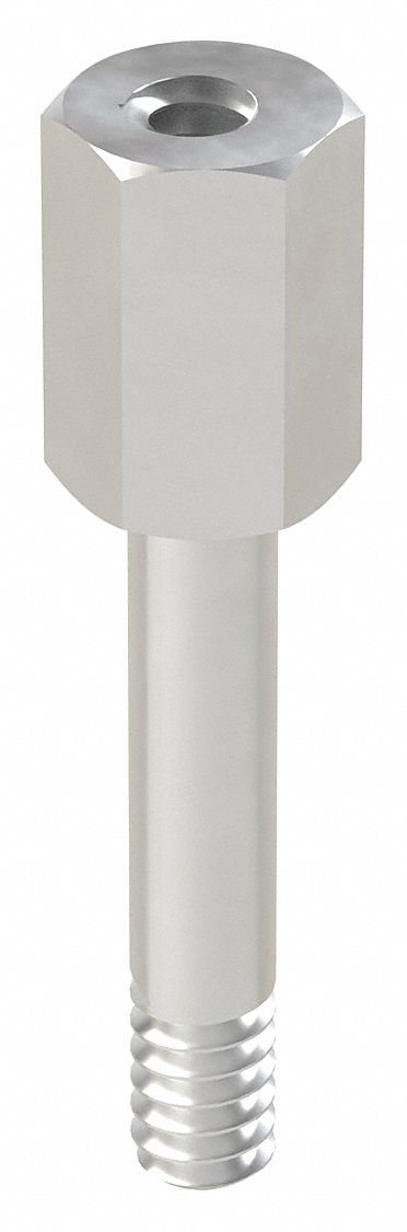 Hex Standoff, Male-Female, Aluminum, Plain Finish, 6-32 inch Screw