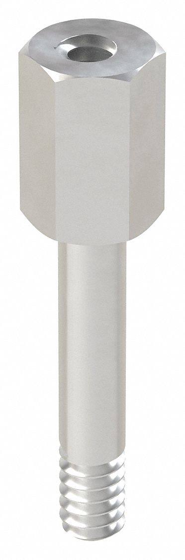 Standoff: #6-32 Thrd Sz, 3/4 in Lg, 7/16 in Body Lg, 3/8 in Thread Lg, 1/4 in Hex Wd, Aluminum