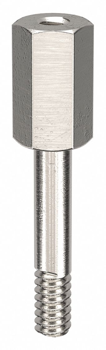 Standoff: #6-32 Thrd Sz, 7/8 in Lg, 1/2 in Body Lg, 7/16 in Thread Lg, 1/4 in Hex Wd, Aluminum