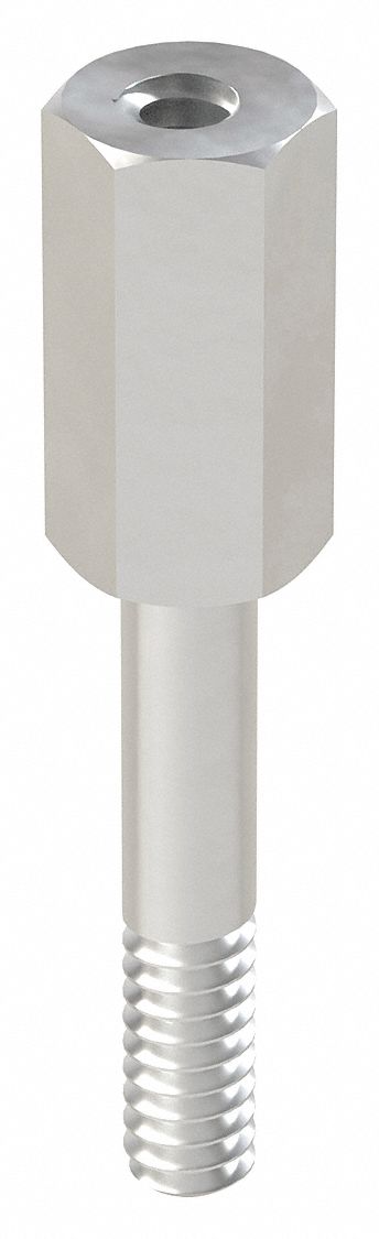Standoff: Male x Female, 3/4 in Lg, Hex, Aluminum, Plain, 1/4 in Hex Wd, Aluminum, Aluminum, 10 PK