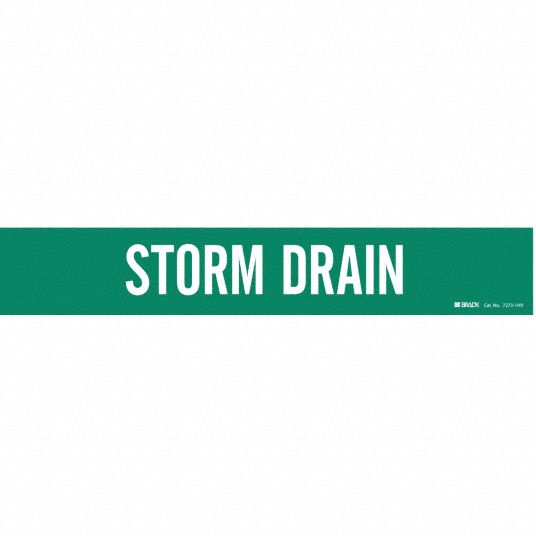 Storm Drain, Green, Pipe Marker - 6N606|7273-1HV - Grainger