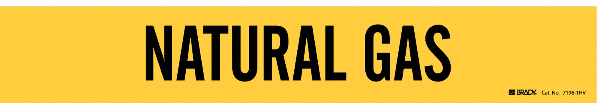 Pipe Marker: Natural Gas, Yellow, Black, Fits 8 in and Larger Pipe O.D., 1 Pipe Markers