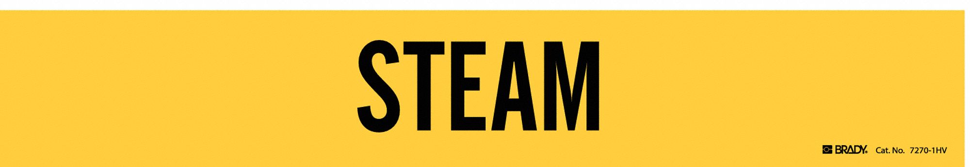 Pipe Marker: Steam, Yellow, Black, Fits 8 in and Larger Pipe O.D., 1 Pipe Markers, Without Arrows