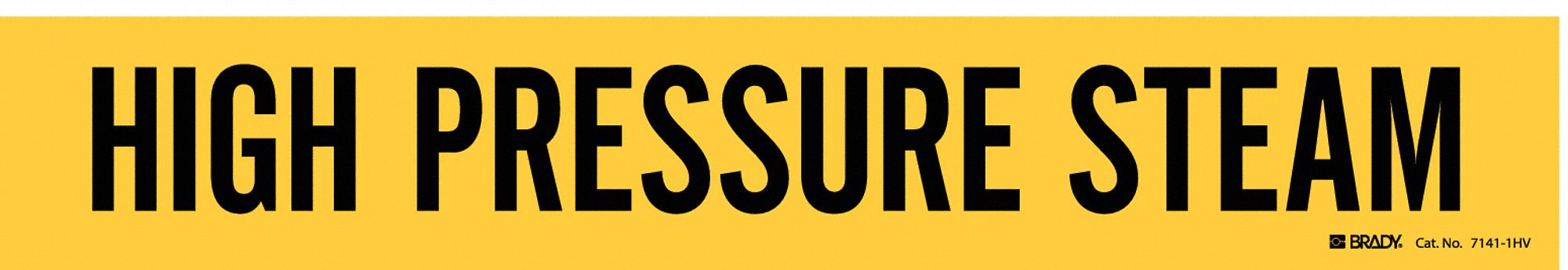 Pipe Marker: High Pressure Steam, Yellow, Black, Fits 8 in and Larger Pipe O.D., 1 Pipe Markers