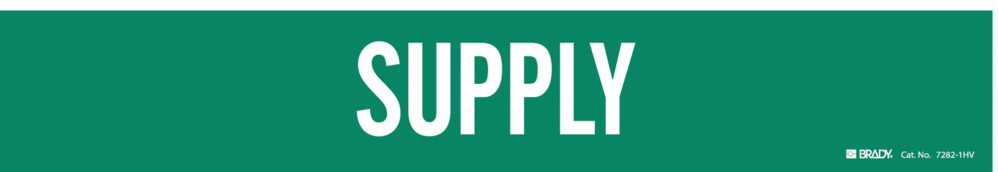 Pipe Marker: Supply, Green, White, Fits 8 in and Larger Pipe O.D., 1 Pipe Markers, Without Arrows