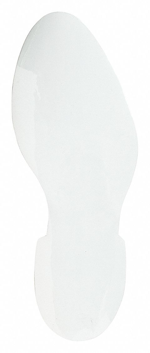 FLOOR MARKING TAPE, FOOTPRINT, SOLID, WHITE, NO LEGEND, 3½ IN X 12 IN, 8 MIL THICKNESS, BRADY