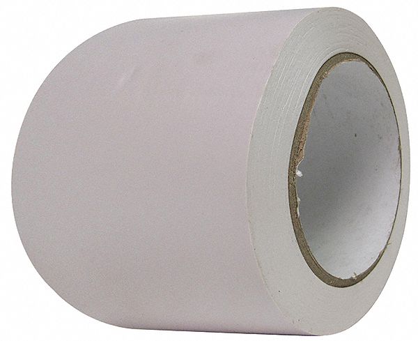 Floor Marking Tape: Gen Purpose, Solid, White, 3 in x 108 ft, 4 mil Tape Thick, Approved Vendor