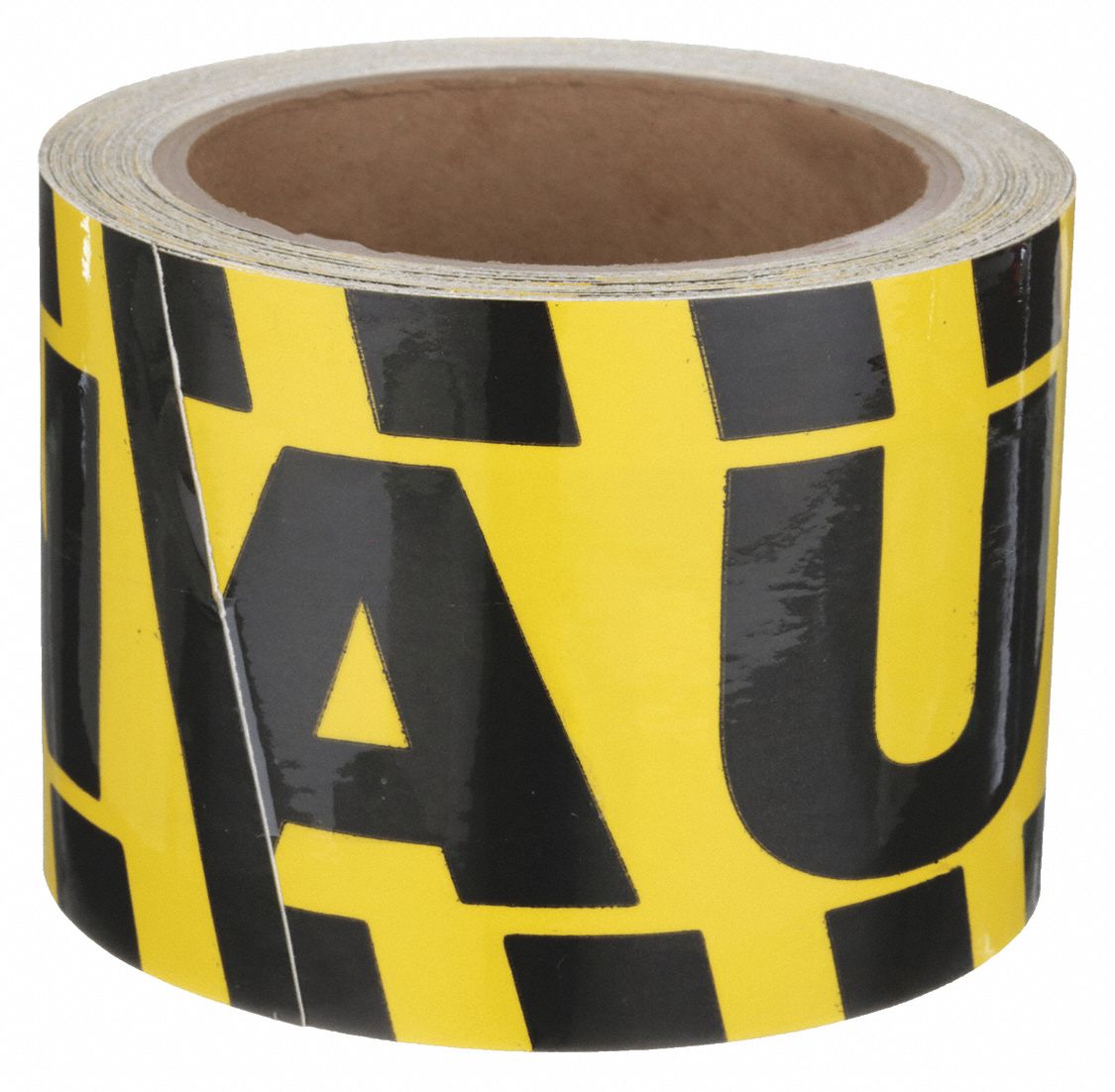 Floor Marking Tape: Message, Message, Black/Yellow, Hazard Warning, 3 in x 60 ft, 6 mil Tape Thick