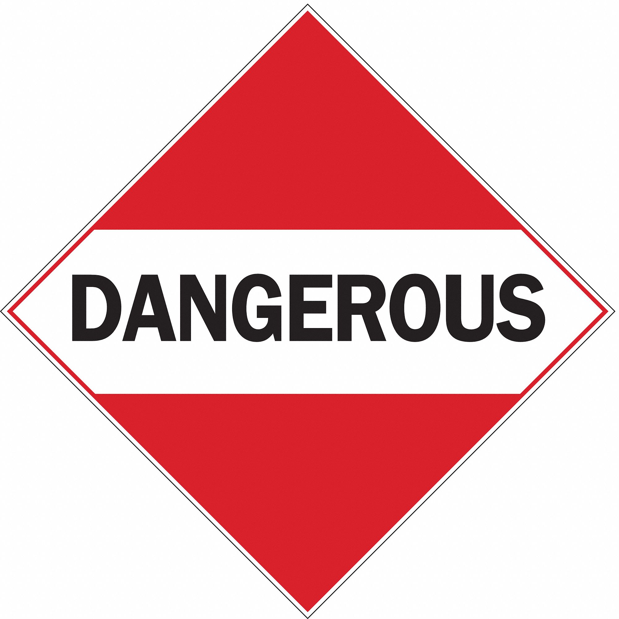 DOT Container Placard: Dangerous, 10 3/4 in x 10 3/4 in, 10 3/4 in Label Ht, Placard