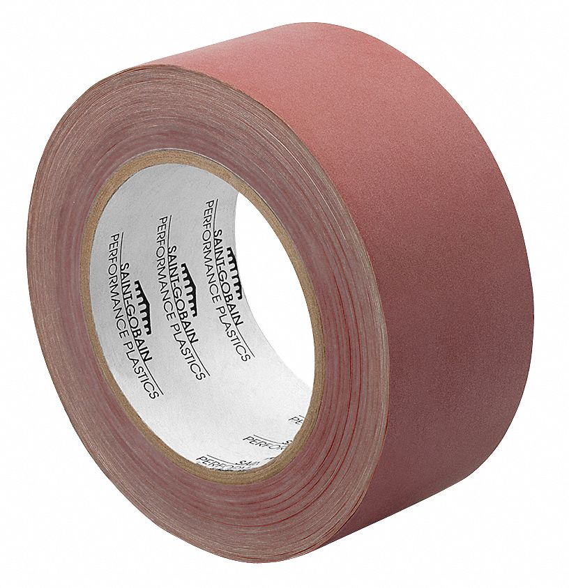 FILM TAPE, PTFE RULON SLICK SURFACE FILM TAPE, RED, ½ IN X 18 YD, 10 MIL, SILICONE