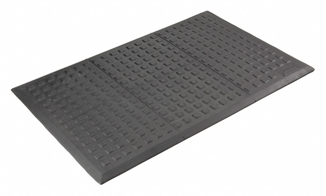 REJUVENATOR ANTIFATIGUE MAT, 3 X 5 FT, ⅝ IN THICK, BLACK, BEVELED EDGE, SINGLE