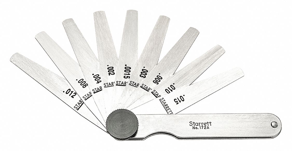 STARRETT Tapered Feeler Gauge Set, Thickness Range 0.0015 in to 0.015