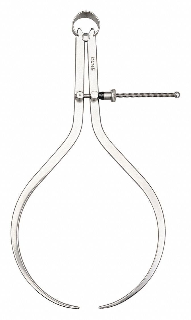 STARRETT Outside Spring Caliper, Maximum Measurement 300 mm, 12 in