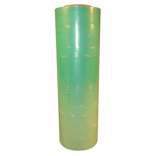 Stretch Wrap: 90 ga Gauge, 18 in Overall Wd, 1,500 ft Overall Lg, Light Green
