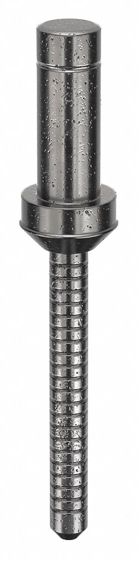 Blind Rivet, 1.542 in L, 0.25 in dia, PK10: Inch, 1 35/64 in Overall Lg, 33/64 in Body Lg, Dome, 10 PK