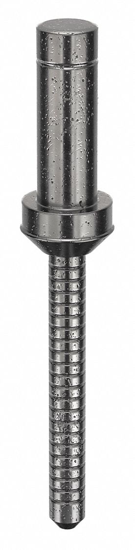 Blind Rivet, 1.605 in L, 0.25 in dia, PK10: Inch, 1 39/64 in Overall Lg, 41/64 in Body Lg, Dome, 10 PK