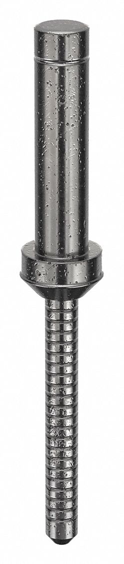 Blind Rivet, 1.9169 in L, 0.25 in dia, PK10: Inch, 1 59/64 in Overall Lg, 57/64 in Body Lg, Dome, 10 PK