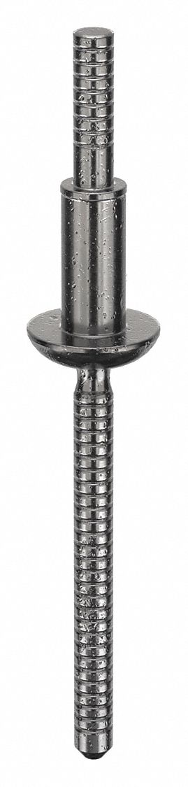 Blind Rivet, 1.751" L, 0.1875" dia, PK25: Inch, 1 3/4 in Overall Lg, 13/32 in Body Lg, Open End, 25 PK