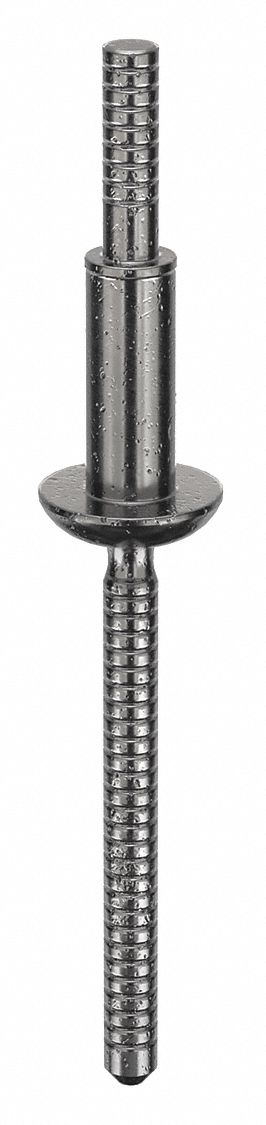 Blind Rivet, 1.83 in L, 0.1875 in dia, PK25: Inch, 1 53/64 in Overall Lg, 31/64 in Body Lg, Dome, 25 PK