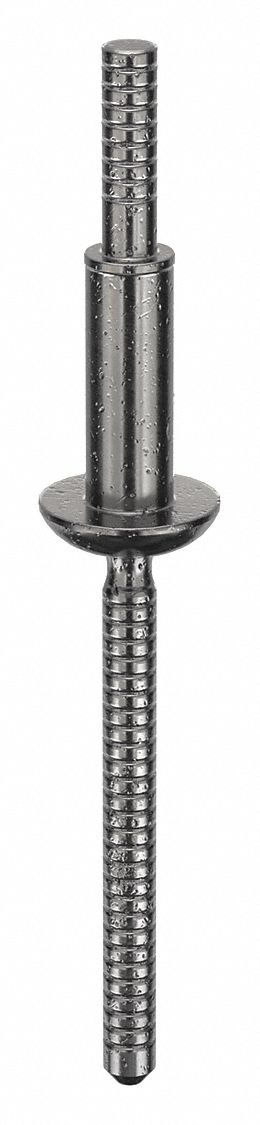 Blind Rivet, 1.869" L, 0.1875" dia, PK25: Inch, 1 7/8 in Overall Lg, 33/64 in Body Lg, Open End, 25 PK