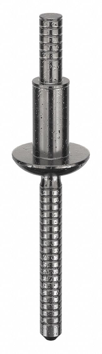 Blind Rivet, 2.007 in L, 0.25 in dia, PK25: Inch, 2 in Overall Lg, 31/64 in Body Lg, Open End, 25 PK