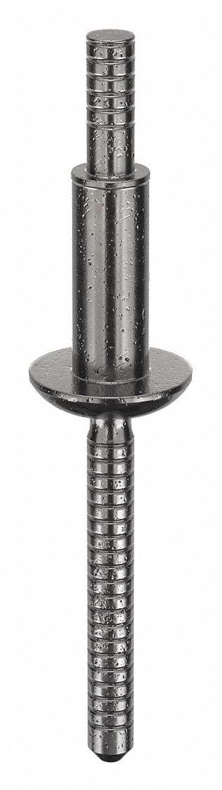 Blind Rivet, 2.165 in L, 0.25 in dia, PK25: Inch, 2 11/64 in Overall Lg, 41/64 in Body Lg, Dome, 25 PK