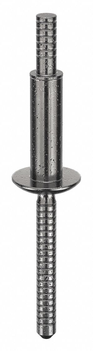 Blind Rivet, 2.323 in L, 0.25 in dia, PK25: Inch, 2 21/64 in Overall Lg, 51/64 in Body Lg, Dome, 25 PK