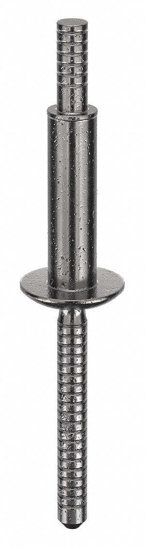 Blind Rivet, 2.402 in L, 0.25 in dia, PK25: Inch, 2 13/32 in Overall Lg, 57/64 in Body Lg, Dome, 25 PK