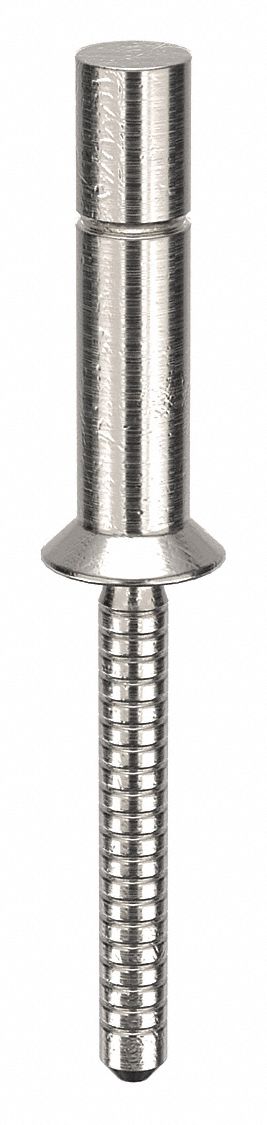Blind Rivet, 2.144 in L, 0.25 in dia, PK25: Inch, 2 9/64 in Overall Lg, 43/64 in Body Lg, Dome, 25 PK