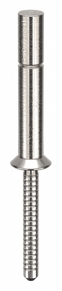Blind Rivet, 2.394 in L, 0.25 in dia, PK25: Inch, 2 25/64 in Overall Lg, 29/32 in Body Lg, Dome, 25 PK