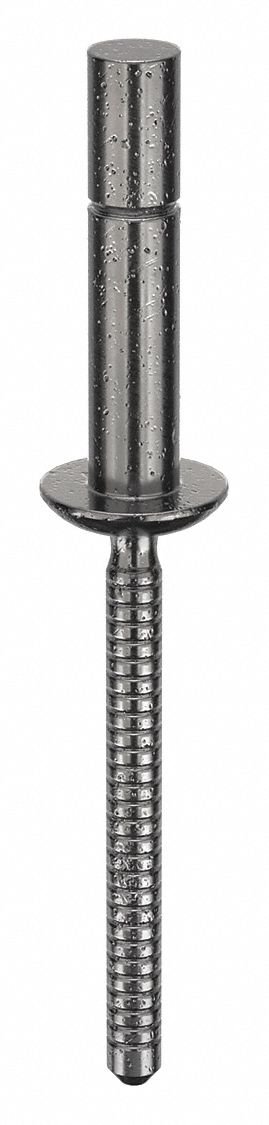 Blind Rivet, 1.859" L, 0.1875" dia, PK25: Inch, 1 55/64 in Overall Lg, 37/64 in Body Lg, Dome, 25 PK